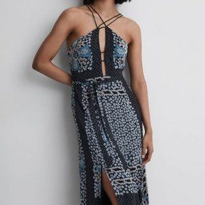 NWT REISS Aliana Printed Resort Midi Dress
